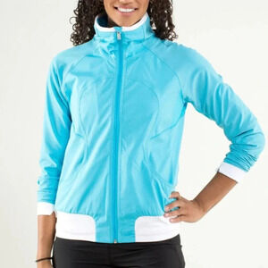 Lululemon Women Size 4 Track Attack Blue Jacket